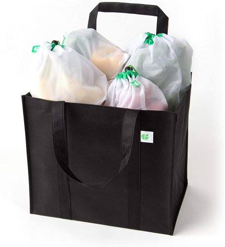Reusable Black Non-Woven Shopping Bags Custom Color