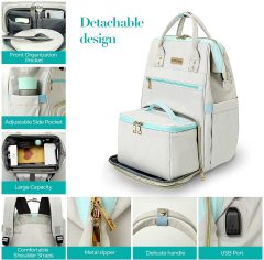 Backpack with USB Port with Insulated Cooler Lunch Bag