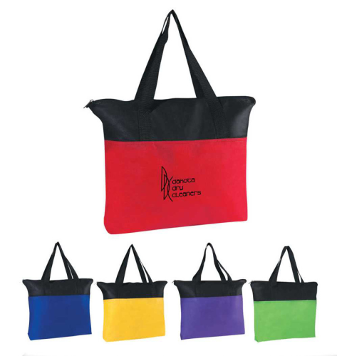 Cheap Custom Logo Polypropylene Fabric Non-Woven Shopping Bag with Zipper Closure