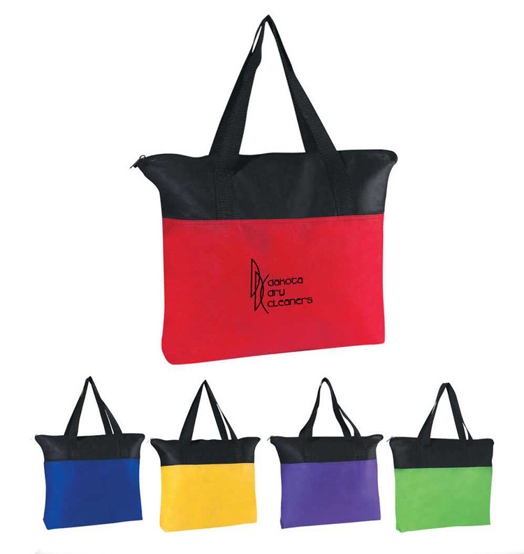 Cheap Custom Logo Polypropylene Fabric Non-Woven Shopping Bag with Zipper Closure