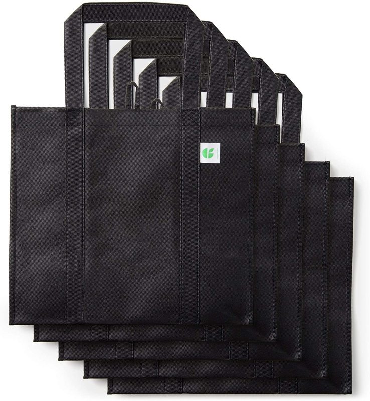 Reusable Black Non-Woven Shopping Bags Custom Color