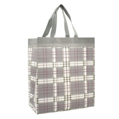 Ultrasonic Non-Woven Shopping Bag Plaid Eco Reusable Tote