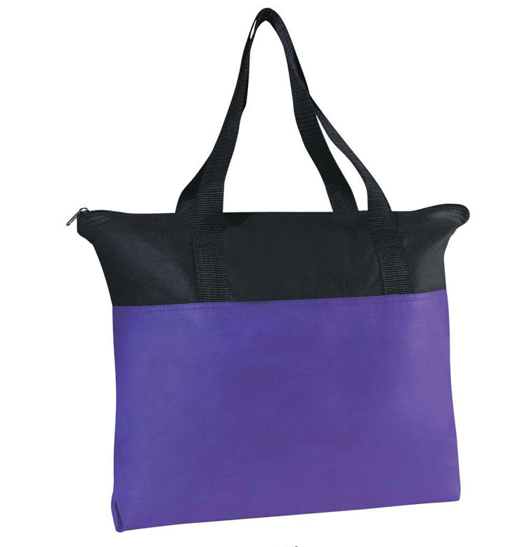 Cheap Custom Logo Polypropylene Fabric Non-Woven Shopping Bag with Zipper Closure