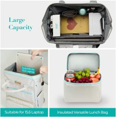 Backpack with USB Port with Insulated Cooler Lunch Bag
