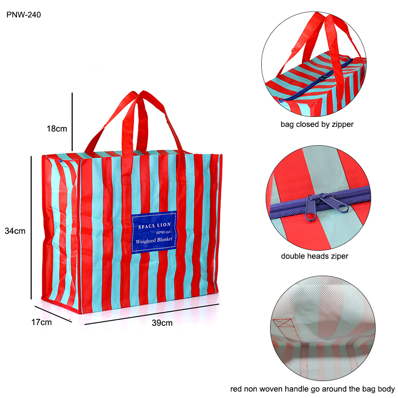 Promotional Customized Eco Laminated Non-Woven Reusable Foldable Shopping Bag with Zipper