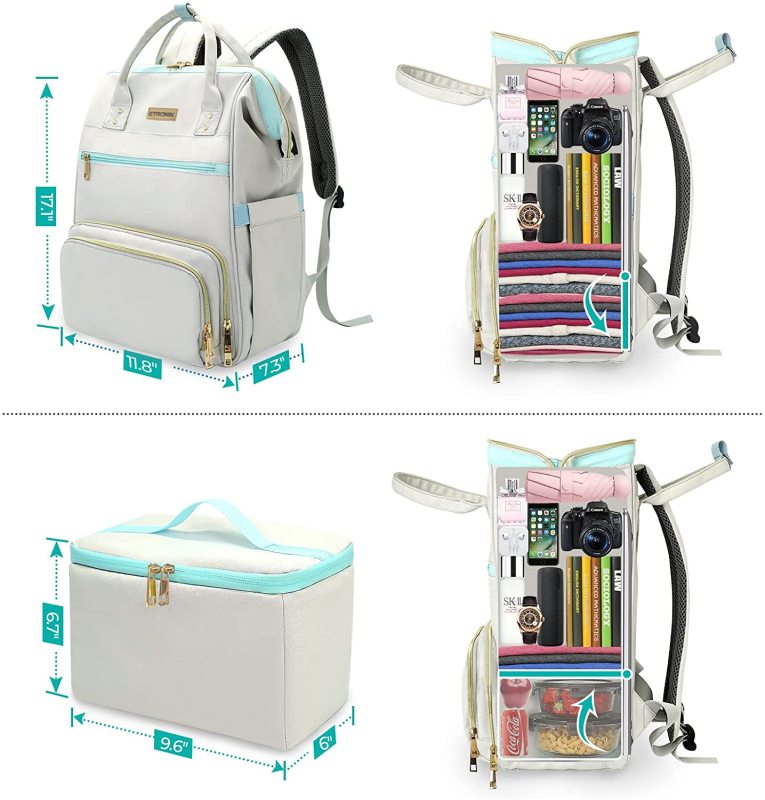 Backpack with USB Port with Insulated Cooler Lunch Bag