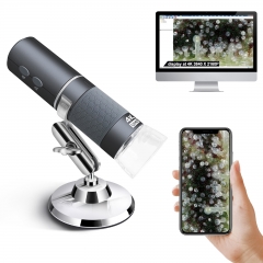 Ninyoon 4K WiFi Microscope for iPhone Android PC, 50 to 1000X USB Digital Microscope Wireless Super HD Endoscope Camera Compatible with All Cellphones