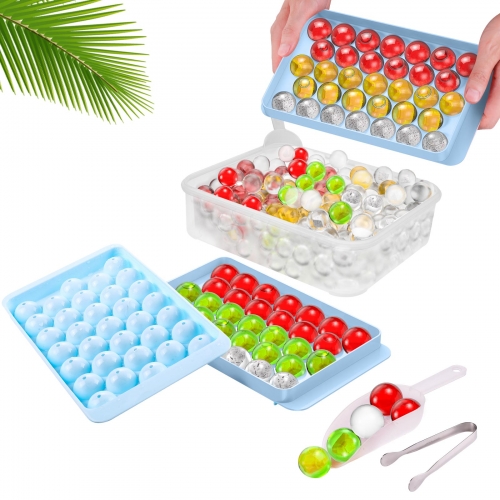 PHINOX Two Ice Cube Trays & Lid & Bin & Ice Scoop, 64 pcs Ice Cubes Molds,  Food Grade PP REVIEW 