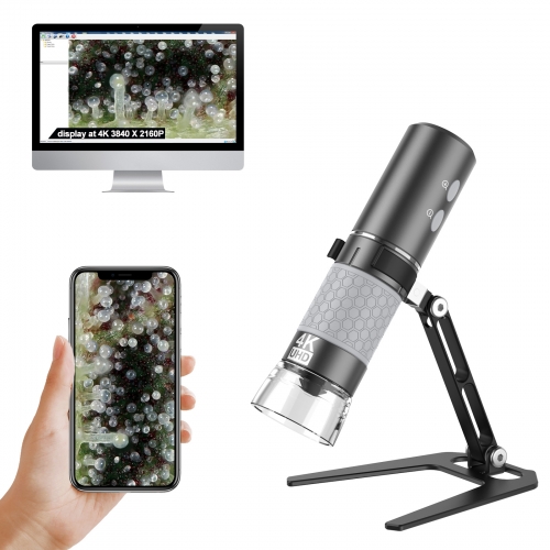 Ninyoon 4K WiFi Microscope Upgraded Stand for iPhone Android PC, 50-1000X USB Digital Microscope Wireless HD Endoscope Camera for All Cellphones iPad 