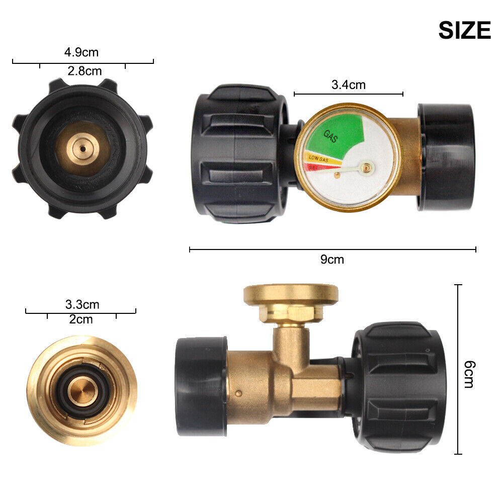 thumbnail image 2 of Propane Tank Level Gauge Indicator For 5-100lb Tanks With QCC1 Connection - 2 Pack 2 of 3