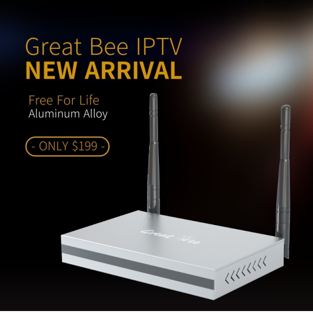 New Great Bee Arabic IPTV Box,Aluminum alloy box,with Standard channels plus premium channels,Free for life