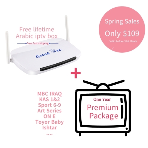 One year！ Great Bee Arabic IPTV Box with One year Extra premium Package