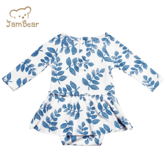 Jambear Long Sleeve Skirted Bodysuit Eco-friendly Infants sleepsuit organic bamboo Infants onesie summer baby romper