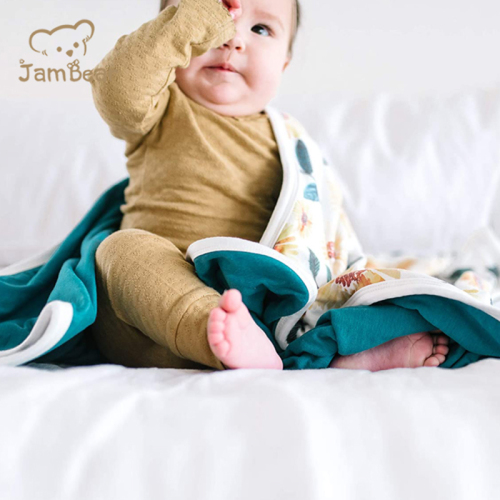 JamBear Eco-friendly bamboo baby blanket Knitted baby stretch quilt blanket Organic bamboo viscose blanket