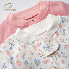 100% organic cotton baby romper jersey infant romper long sleeve baby clothes jersey baby footies infant zip onesie