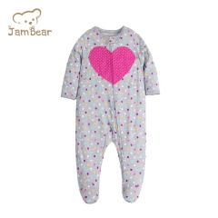 Organic cotton footed romper baby long sleeve onesie infant baby rompers