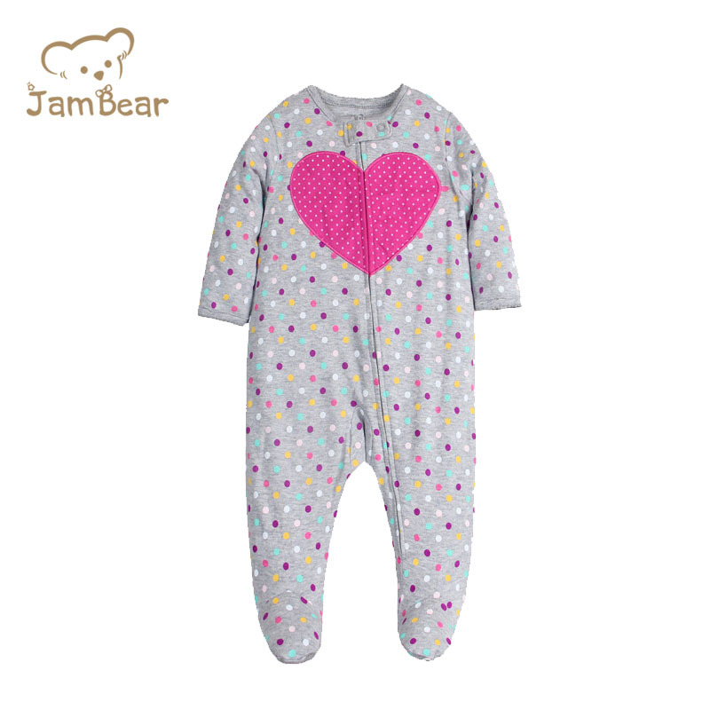 Organic cotton footed romper baby long sleeve onesie infant baby rompers