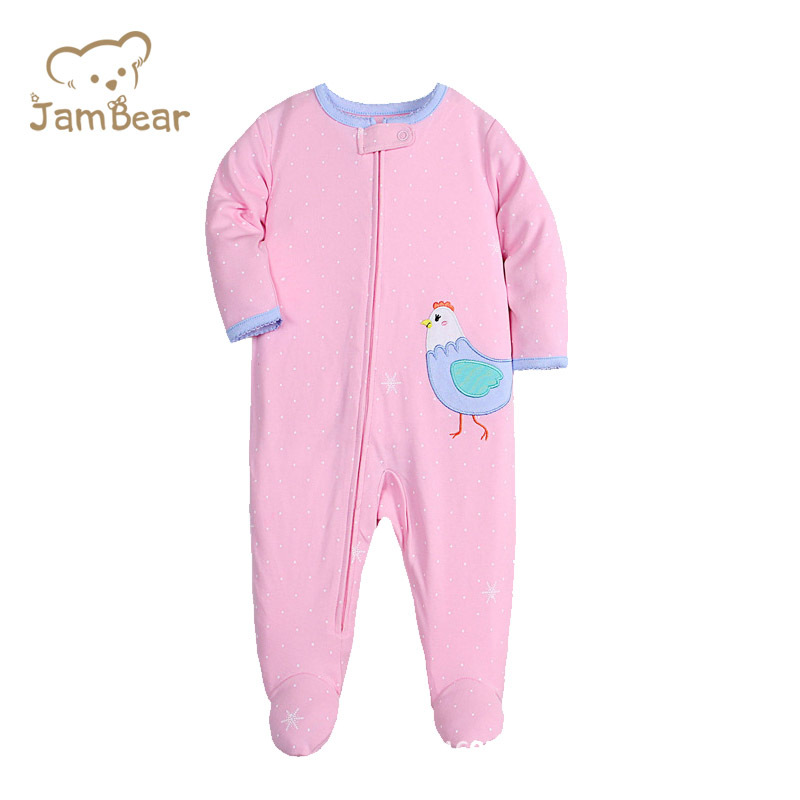 Organic cotton footed romper baby long sleeve onesie infant baby rompers