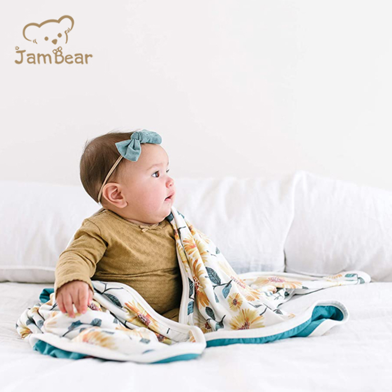 JamBear Eco-friendly bamboo baby blanket Knitted baby stretch quilt blanket Organic bamboo viscose blanket
