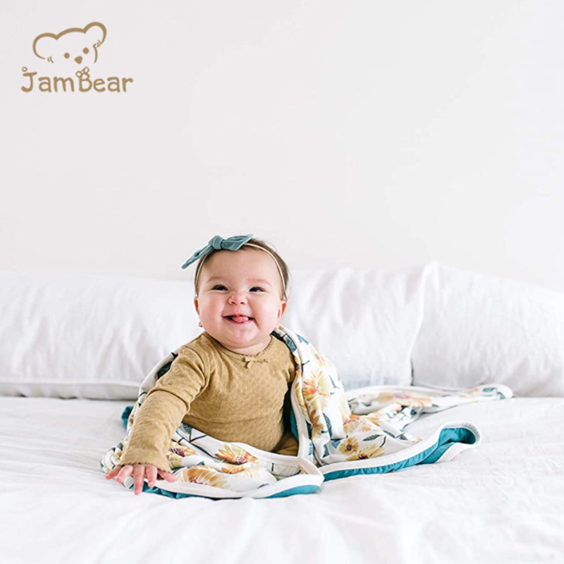 JamBear Eco-friendly bamboo baby blanket Knitted baby stretch quilt blanket Organic bamboo viscose blanket