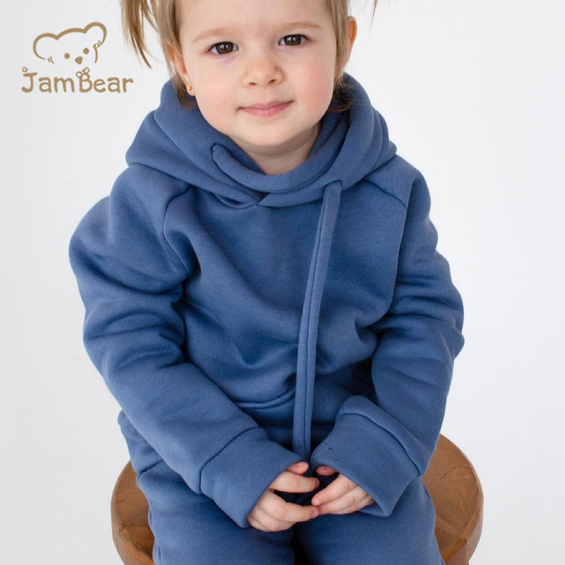 Jambear Organic baby sportswear Eco-friendly kid sweatshirt and sweatpants set Organic Cotton hoodie and sweatpants