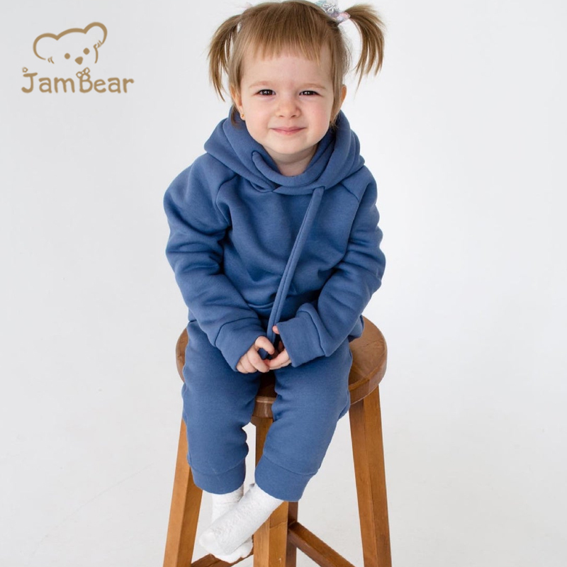 Jambear Organic baby sportswear Eco-friendly kid sweatshirt and sweatpants set Organic Cotton hoodie and sweatpants