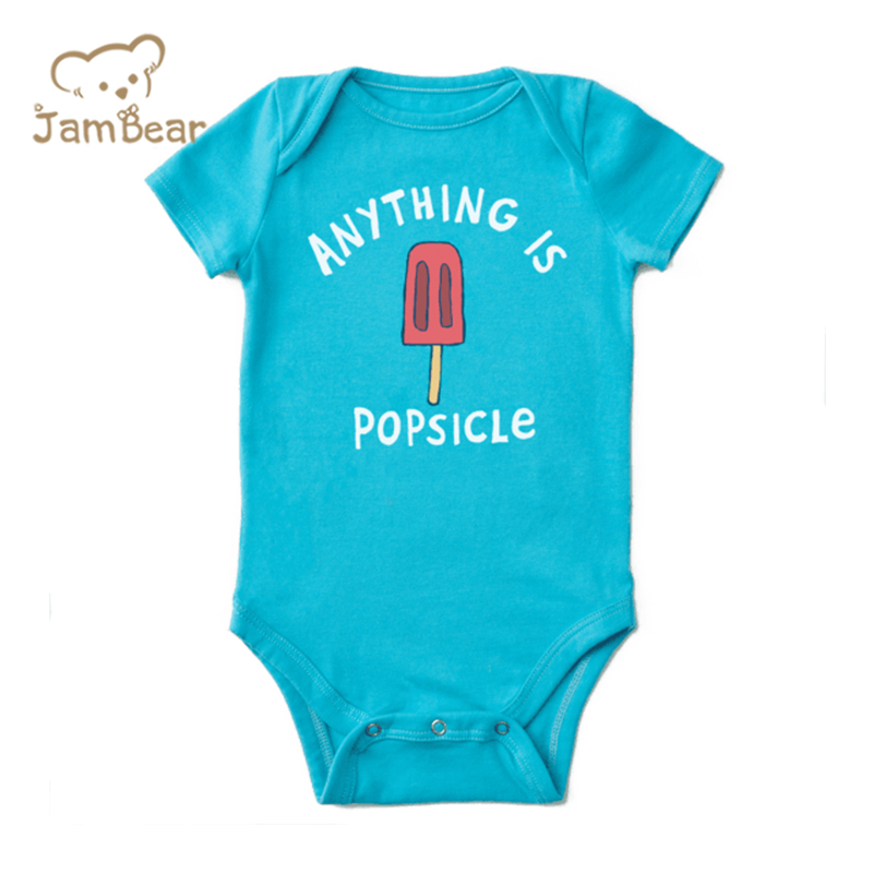 Sustainable baby bodysuit organic cotton toddler onesie printed eco friendly baby rompers bodysuit soft short sleeve onesie