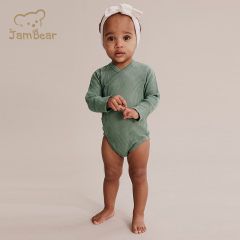 Ribbed baby rompers bodysuit soft organic cotton toddler bodysuits sustainable organic baby bodysuit eco friendly baby clothing
