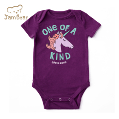 Sustainable baby bodysuit organic cotton toddler onesie printed eco friendly baby rompers bodysuit soft short sleeve onesie