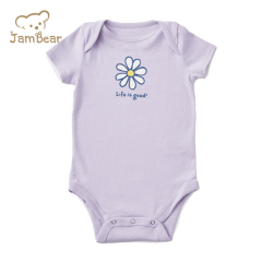 Sustainable baby bodysuit organic cotton toddler onesie printed eco friendly baby rompers bodysuit soft short sleeve onesie