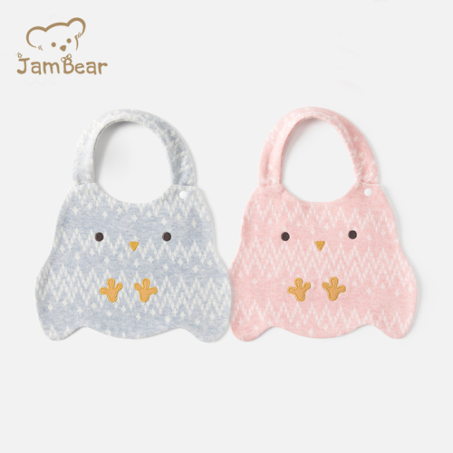 Jambear Baby Bibs Customizable Bibs Cute Chick Style 100% Cotton OEM Service Snap Button Eco-friendly Washable Printed Support bib