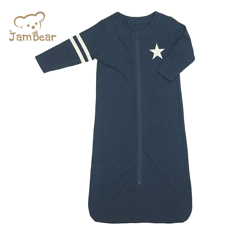 Jambear Natural sleeveless wearable baby sleep suit Organic cotton jersey baby sleep sack Newborn Printed summer jersey Sleeping Bag