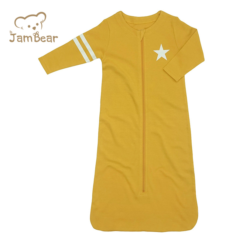 Jambear Natural sleeveless wearable baby sleep suit Organic cotton jersey baby sleep sack Newborn Printed summer jersey Sleeping Bag