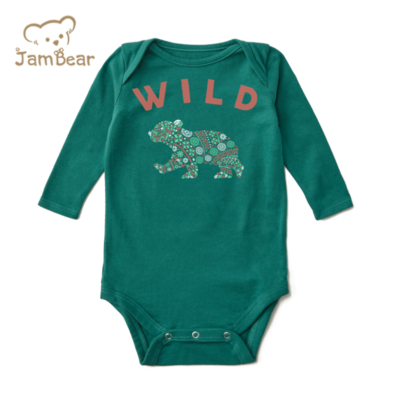 Organic cotton long sleeve bodysuit sustainable baby bodysuit eco friendly toddler onesie pajamas cotton baby clothes