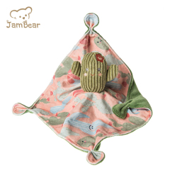 JamBear Organic Cotton Soft Baby Comforter biankets Stuffed Animal Plush Organic Cotton Baby Comforter Baby Security Blankie
