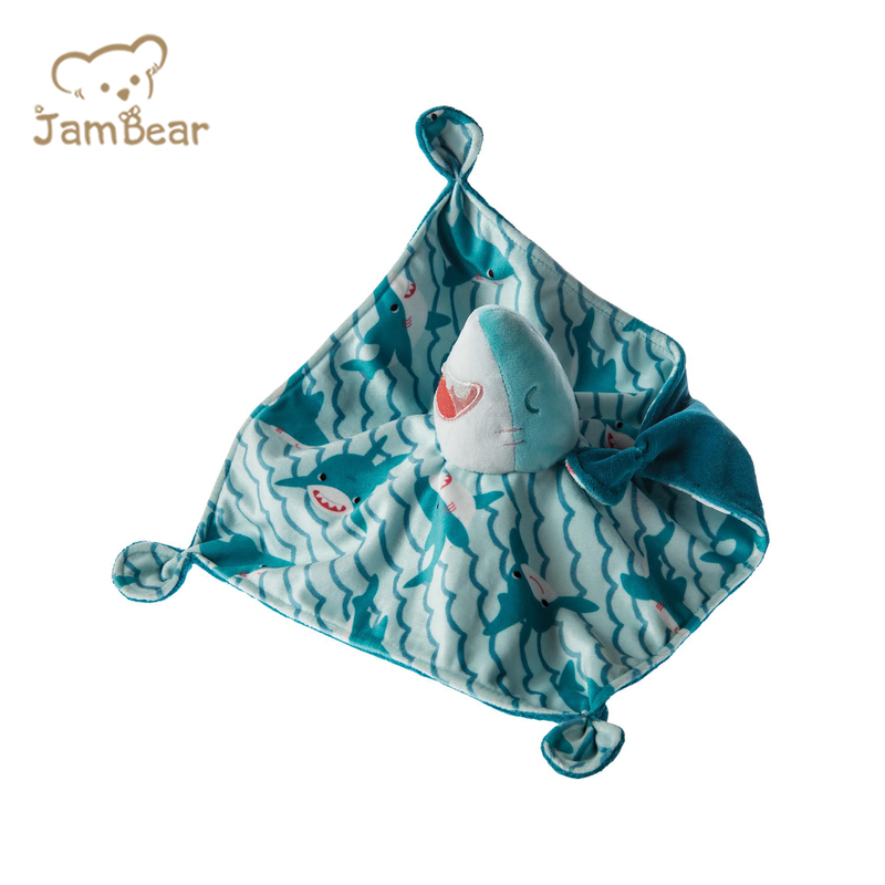 JamBear Organic Cotton Soft Baby Comforter biankets Stuffed Animal Plush Organic Cotton Baby Comforter Baby Security Blankie