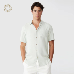 Modal shirts for men sustainable men casual shirt short sleeve camisas eco friendly shirt for men summer