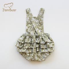 Sustainable ruffle baby tank romper organic cotton ruffle baby bodysuit sleeveless eco friendly baby romper toddler