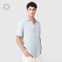 Modal shirts for men sustainable men casual shirt short sleeve camisas eco friendly shirt for men summer