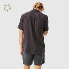 Sustainable modal shirts short sleeve shirts for men eco friendly camisas modal men summer shirts