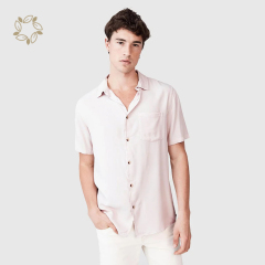 Modal shirts for men sustainable men casual shirt short sleeve camisas eco friendly shirt for men summer