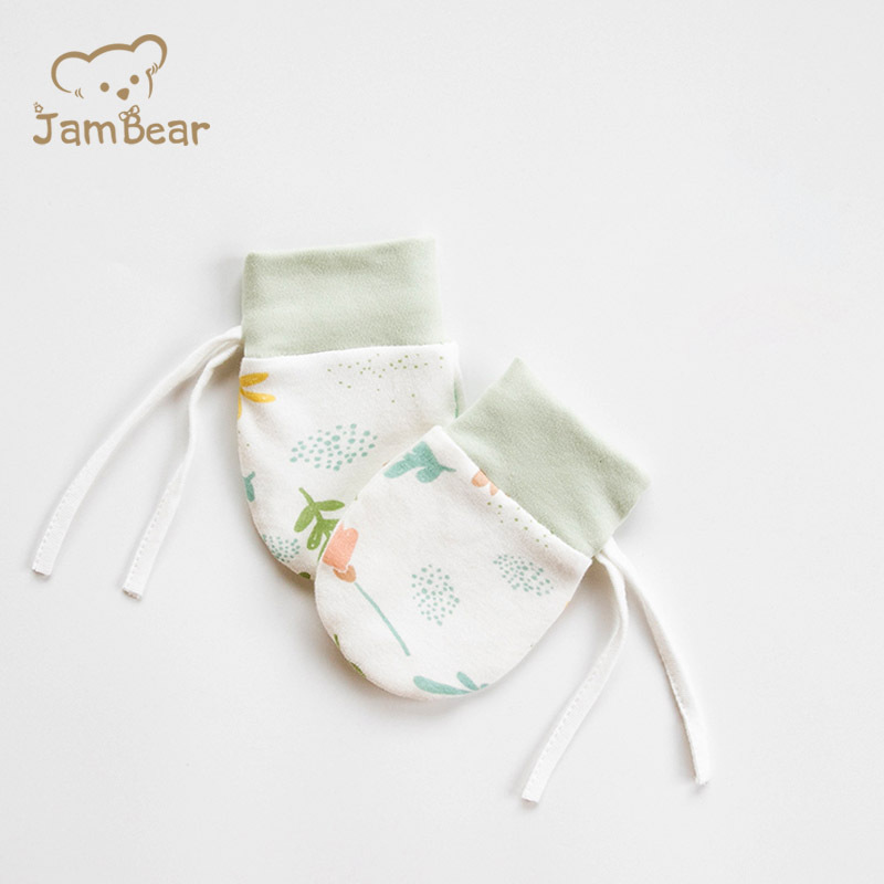 Jambear Newborn Baby Cotton No Scratch Mittens For 0-6 Months Boys Girls Baby Mitts newborn mitten set
