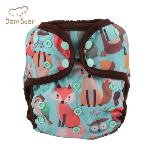 Jambear Organic cotton baby Unbleached Fitted Diaper Natural Newborn botton Bamboo Fitted Cloth Diaper baby pants diapers