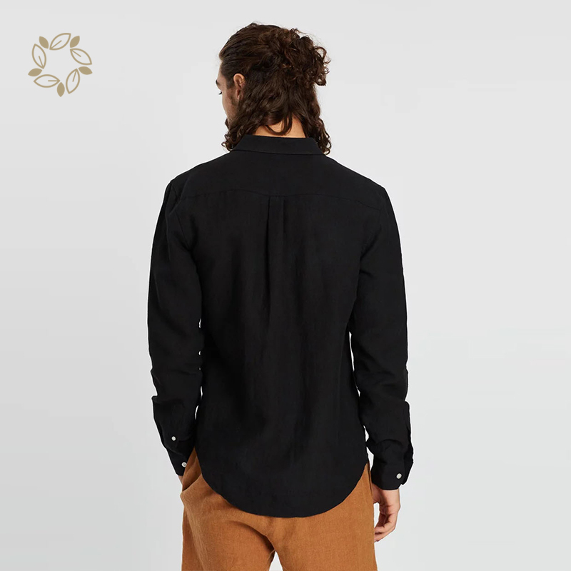 100% Linen shirts for men sustainable linen shirt men long sleeve eco friendly men shirts custom camisas
