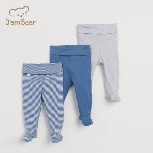 JamBear Organic cotton ribbed babyr legging Natural Organic Cotton newborn footie pant eco friendly rib baby pants