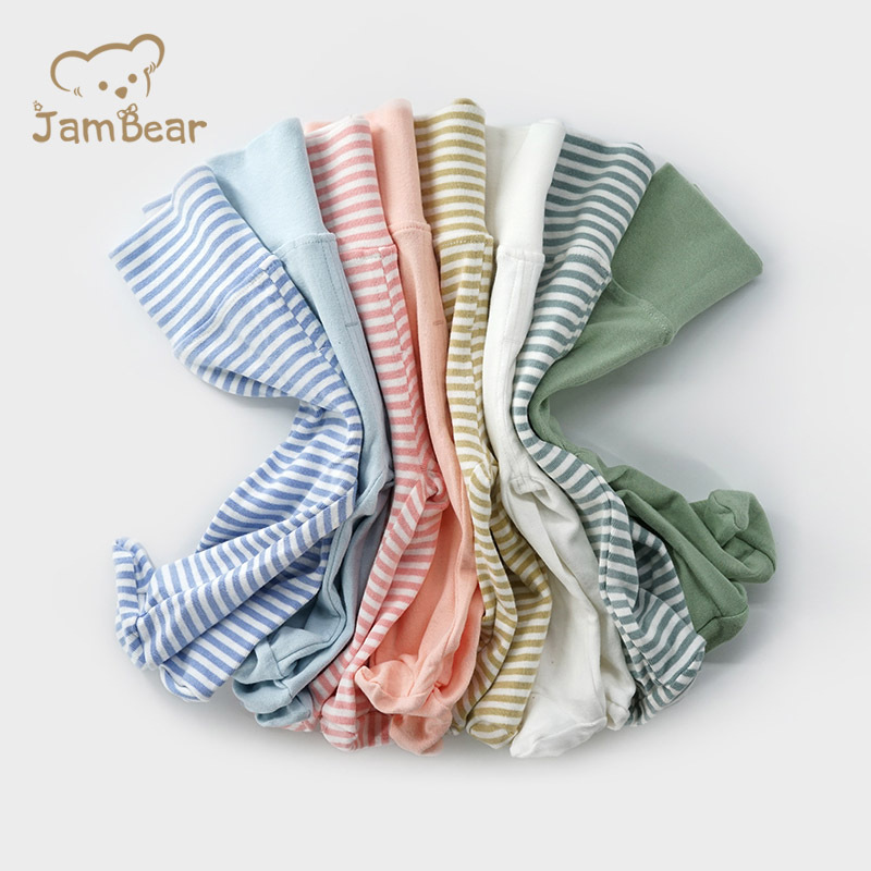 JamBear Organic cotton ribbed babyr legging Natural Organic Cotton newborn footie pant eco friendly rib baby pants