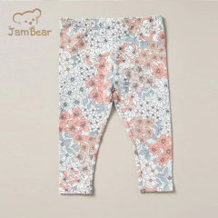 Organic cotton baby leggings pants sustainable infant organic leggings printed eco friendly toddler leggings full length