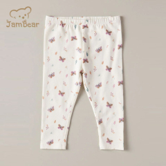 Organic cotton baby leggings pants sustainable infant organic leggings printed eco friendly toddler leggings full length