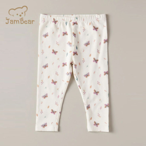 Organic cotton baby leggings pants sustainable infant organic leggings printed eco friendly toddler leggings full length