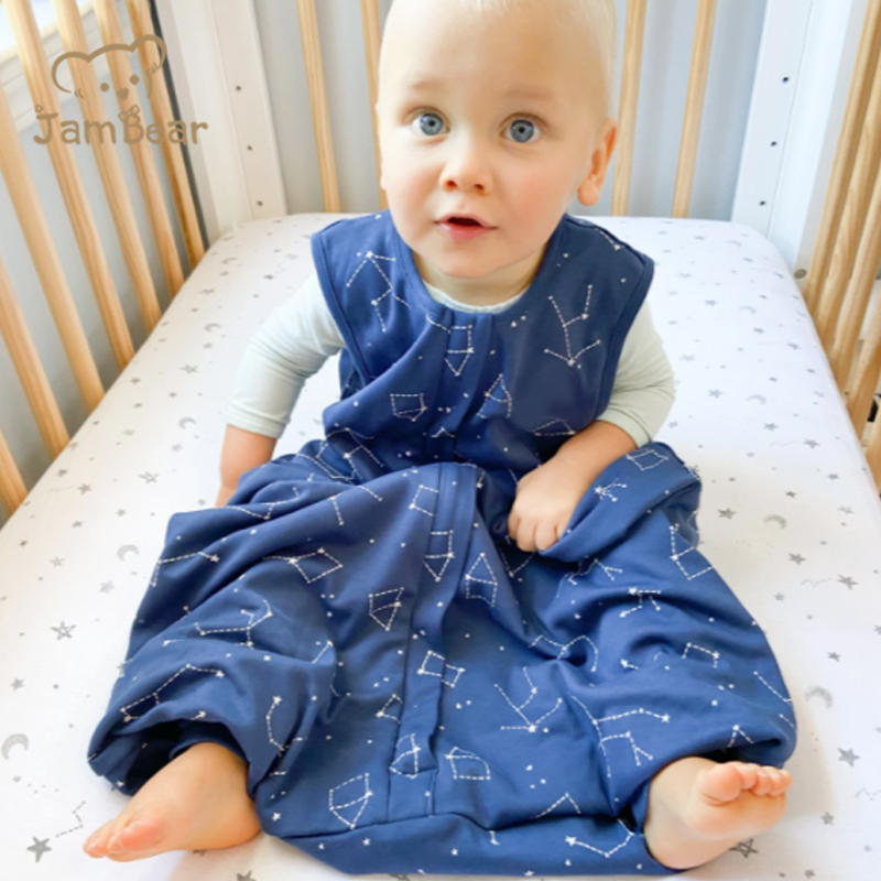 Jambear Organic cotton newborn sleep bag Custom toddler Weighted sleep sack with feet baby sleeping bag with slit legging